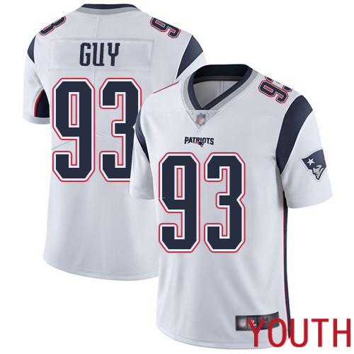 New England Patriots Football 93 Vapor Untouchable Limited White Youth Lawrence Guy Road NFL Jersey